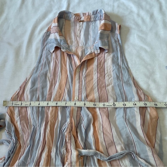 Free People Small ‘MacKenzie Top’ Stripe Sleeveless Wrap BOHO Beach Casual - Picture 6 of 9